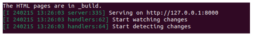 The documentation has built successfully